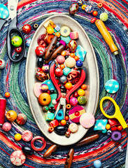Beads for fashion jewelry - obrazy, fototapety, plakaty