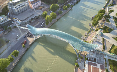 Freedom bridge over Kura river