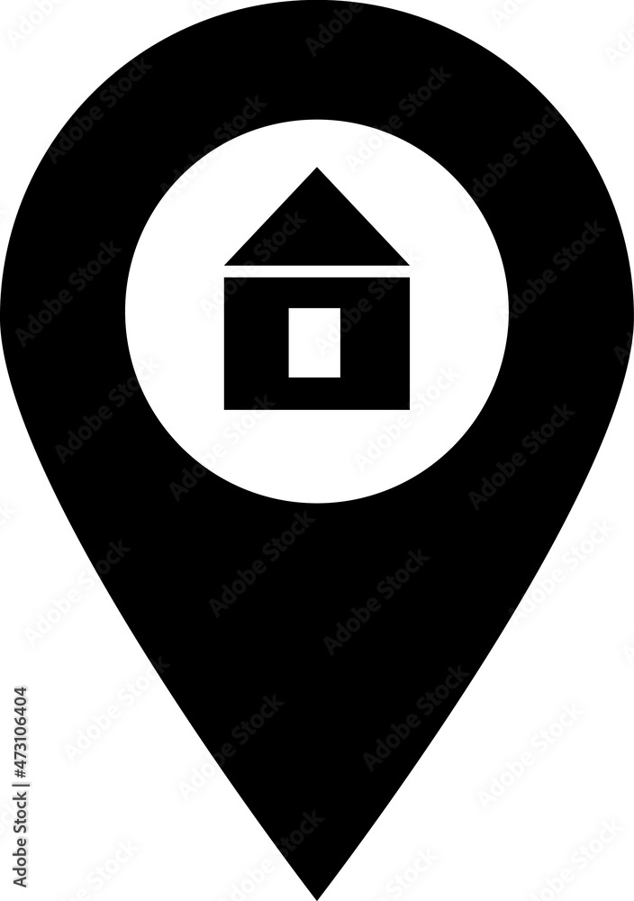 Poster a location mark with a house. vector icon. the symbol of location and navigation..eps
