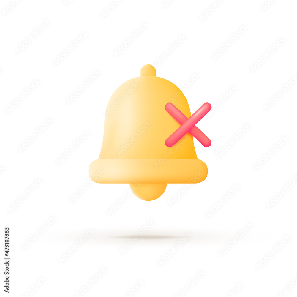 Poster 3d mute. 3d perspective phone. vector design isolated. call icon vector. 3d vector illustration icon