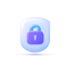 Online security 3d concept. Internet network. Cyber Security 3d Vector Illustration. Web banner template. Shield icon. Protection, password security vector illustration. Mobile template design