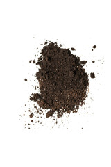 Black land for plant isolated on white background.