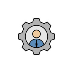 Gear, specialist, businessman colored icon. Can be used for web, logo, mobile app, UI, UX