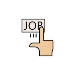 Obraz premium Click, hand, job colored icon. Can be used for web, logo, mobile app, UI, UX
