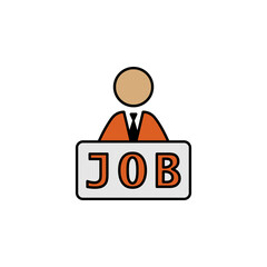 Job, vacancy, worker colored icon. Can be used for web, logo, mobile app, UI, UX