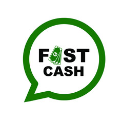 fast cash sign on white background