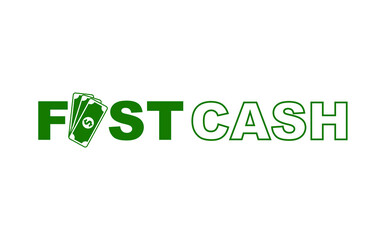 fast cash sign on white background