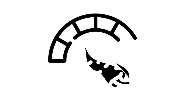 pepper spice taste scale animated line icon pepper spice taste scale sign. isolated on white background