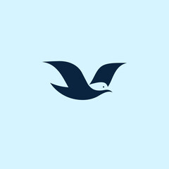 Bird Logo design vector template - Negative space style.