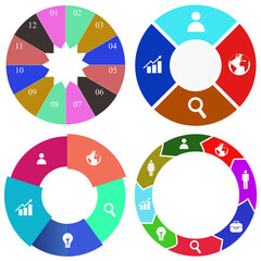 Business infographics. Set of pie chart	