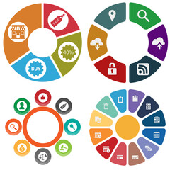 Business infographics. Set of pie chart	