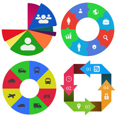 Business infographics. Set of pie chart	