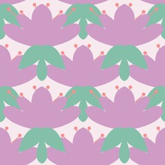 Geometric floral seamless pattern with flower for wallpaper and fabrics and textiles