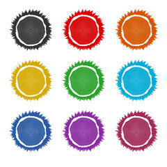 Tree rings icon isolated on white background, color set