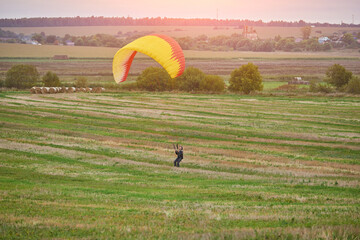 training of a paraglider in an open area