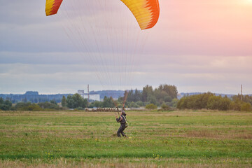 training of a paraglider in an open area