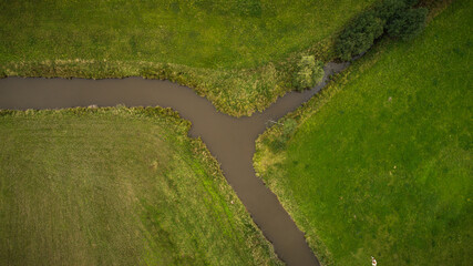 Drone view of irigation canal