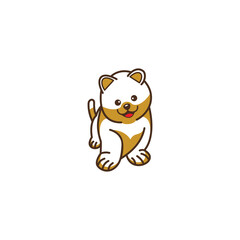 Illustration of cute dog logo on white background. The vector of Dog.