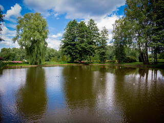 Fototapeta na wymiar Drone photography of lake