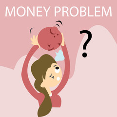 2d illustration money problem concept
