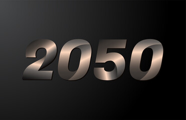 2050 year logotype, 2050 new year vector isolated on black background