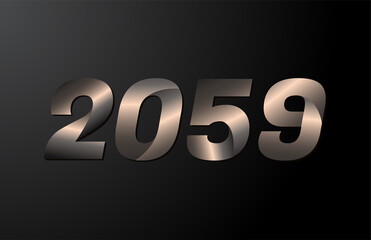 2059 year logotype, 2059 new year vector isolated on black background