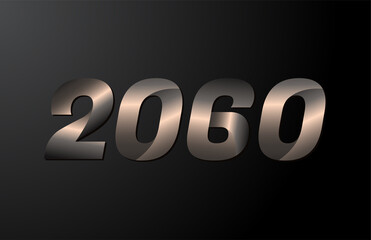 2060 year logotype, 2060 new year vector isolated on black background