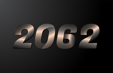 2062 year logotype, 2062 new year vector isolated on black background