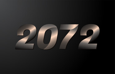 2072 year logotype, 2072 new year vector isolated on black background