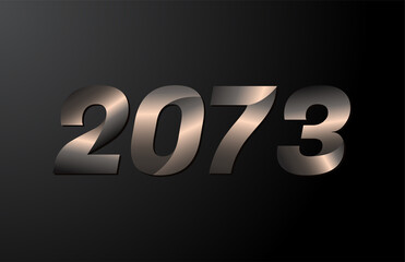 2073 year logotype, 2073 new year vector isolated on black background