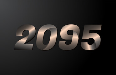 2095 year logotype, 2067 new year vector isolated on black background