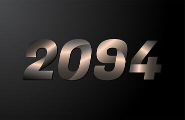 2094 year logotype, 2094 new year vector isolated on black background