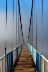 hanging bridge in Rodopi mountains Bulgaria