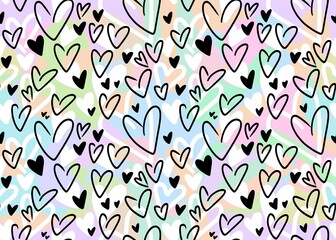 Seamless valentines pattern with hearts for postcard and gifts and cards 