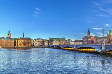 View of Gamla Stan  and Riddarholme, Stockholm, Sweden