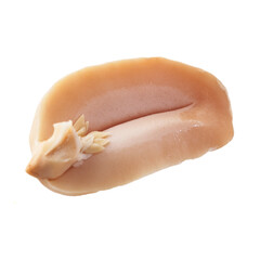  Half peeled peanut isolated on a white background