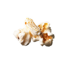 Fototapeta na wymiar Single delicious salty popcorn isolated on a white background