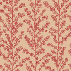 Seamless pattern with ilex.