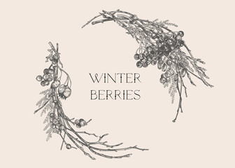 Wreath with winter berries.