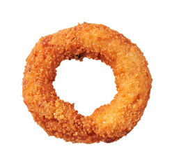  SIngle breaded onion ring isolated on a white background
