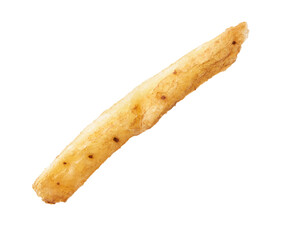  Single french fried potatoes isolated on a white background