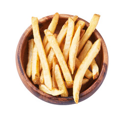  Bowl of french fried potatoes isolated on a white background