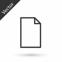 Grey line Empty document icon isolated on white background. Checklist icon. Business concept. Vector