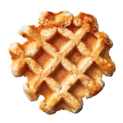  Single delicious waffle isolated over white background