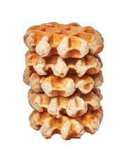  Bunch of delicious waffles isolated over white background