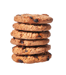  Delicious chocolate cookies isolated on a white background