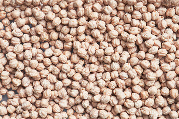 Natural and raw chickpeas. Fresh legumes close up
