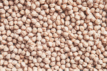 Natural and raw chickpeas. Fresh legumes close up