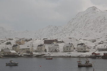 Cod fishing village in north cape