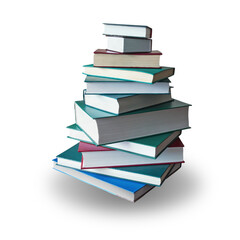 Stack of different books, isolated on white